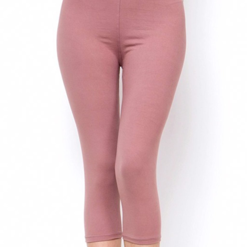 High Waist Solid Capris